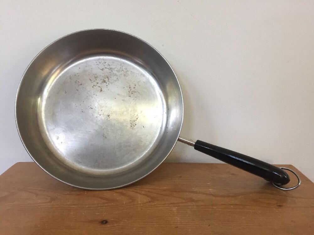 Vintage Revere Ware Copper Clad Bottom Stainless Frying Pan Cooking Skillet 9"